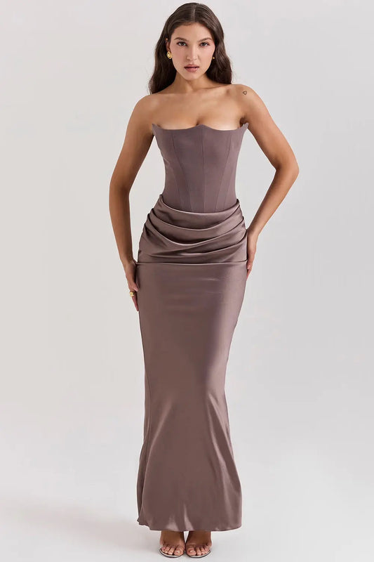 Solène | Maxi dress with strapless fitted silhouette