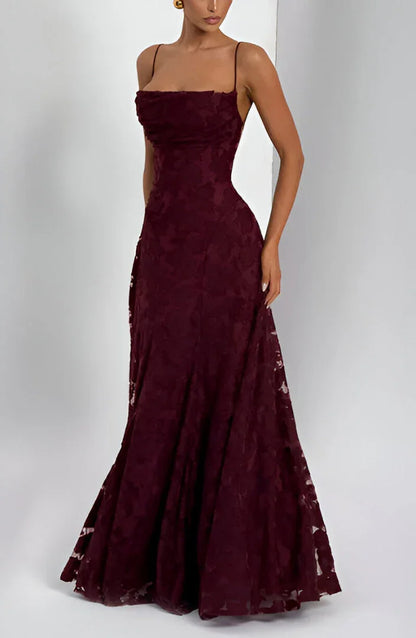 Delilah | Women’s Maxi Dress with Floral Spaghetti Strap