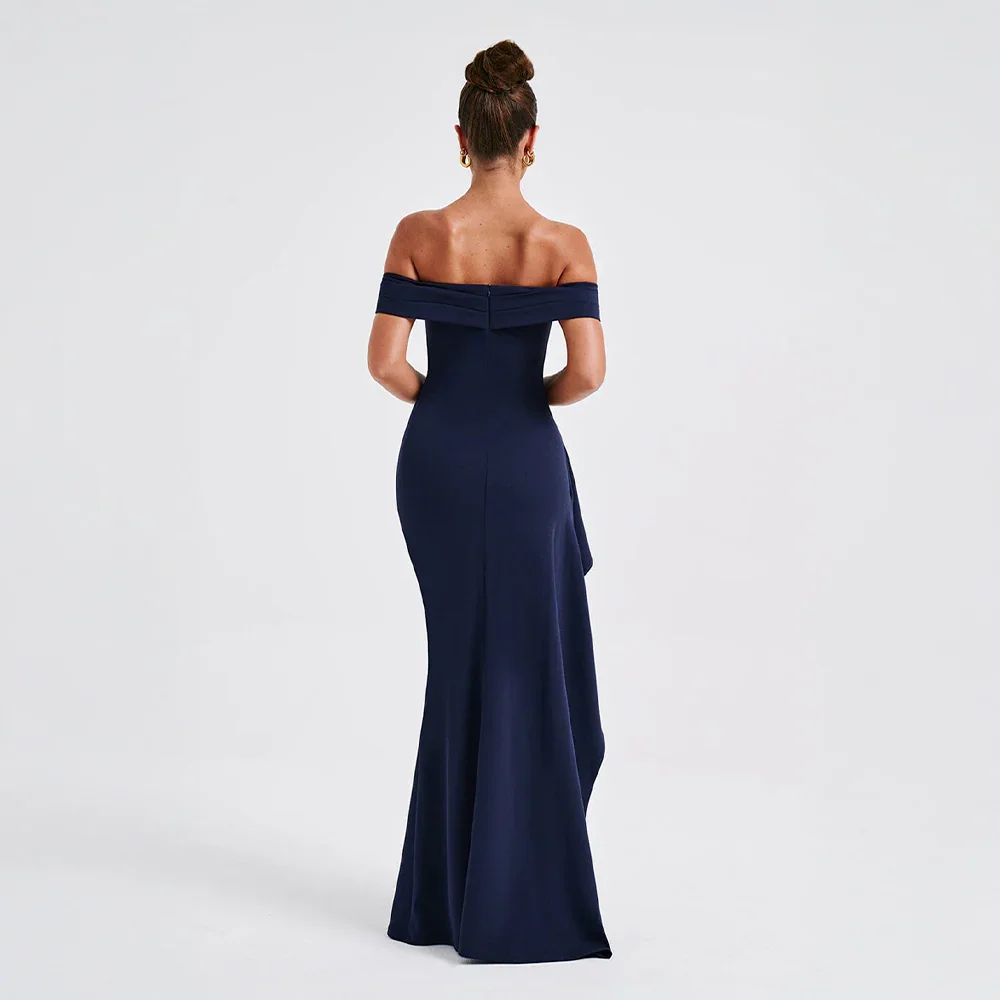 Madison | Women’s Long Dress with Off Shoulder Slit Detail