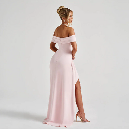 Madison | Women’s Long Dress with Off Shoulder Slit Detail