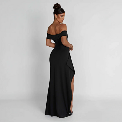 Madison | Women’s Long Dress with Off Shoulder Slit Detail