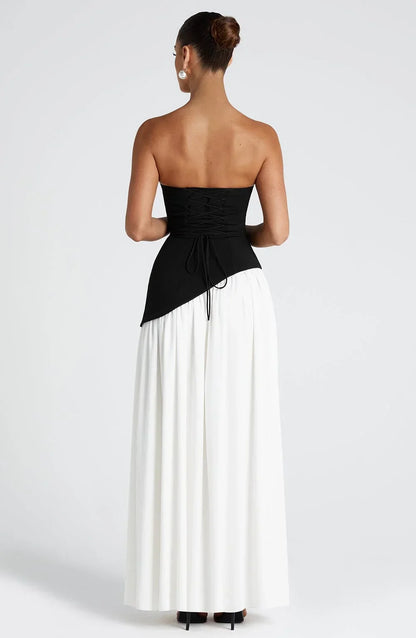 Mackenzie | Women’s corset maxi dress with high slit