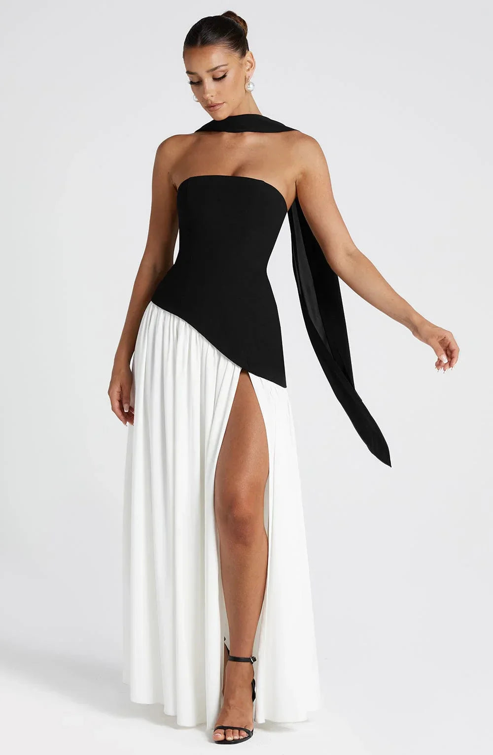 Mackenzie | Women’s corset maxi dress with high slit