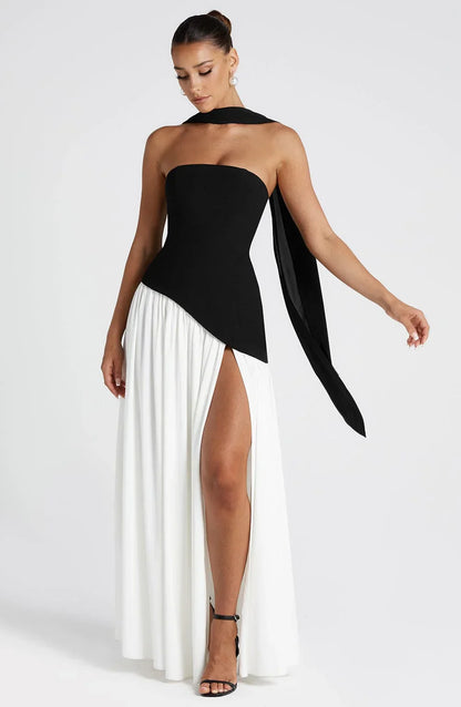 Mackenzie | Women’s corset maxi dress with high slit