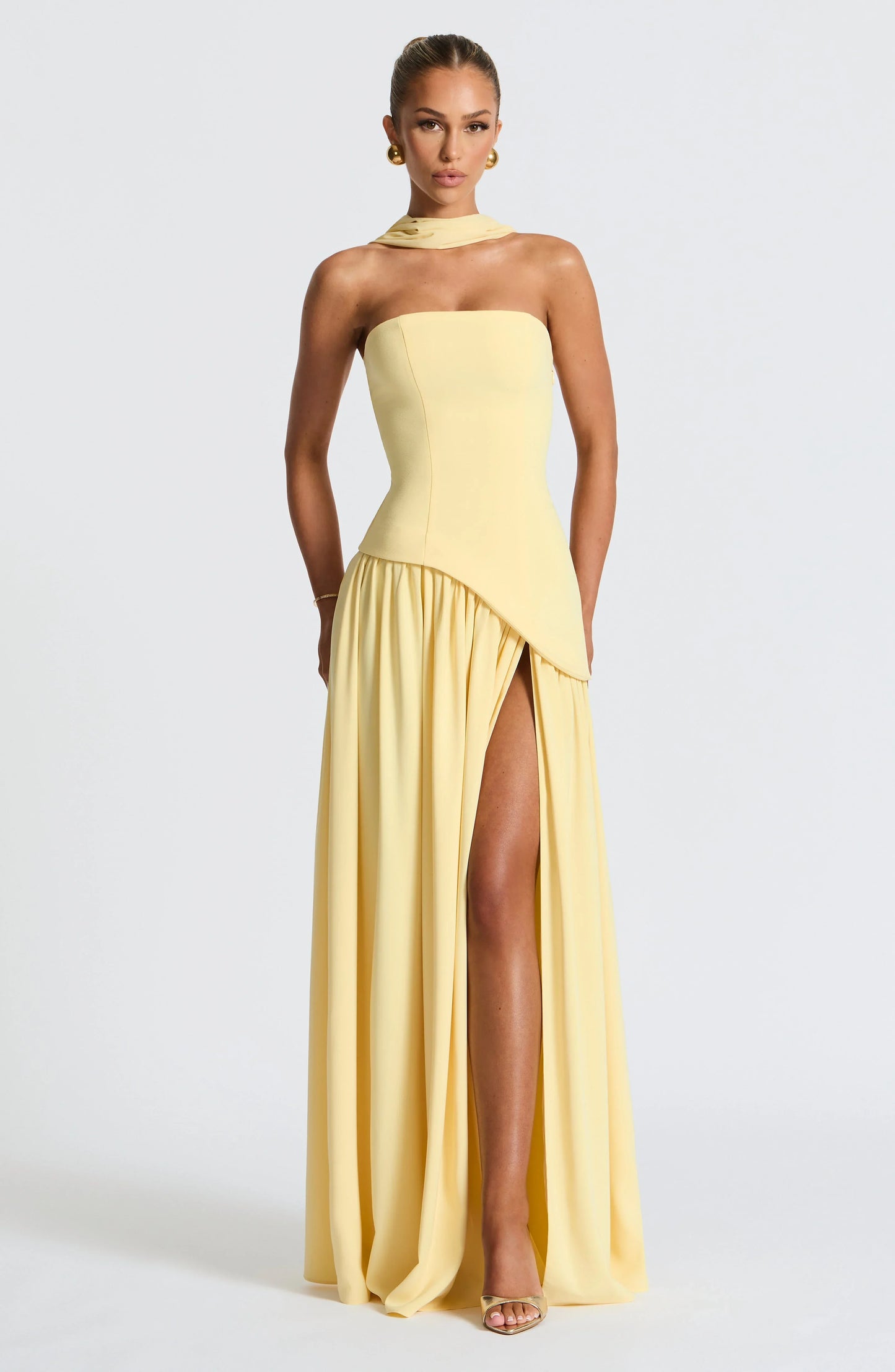 Mackenzie | Women’s corset maxi dress with high slit