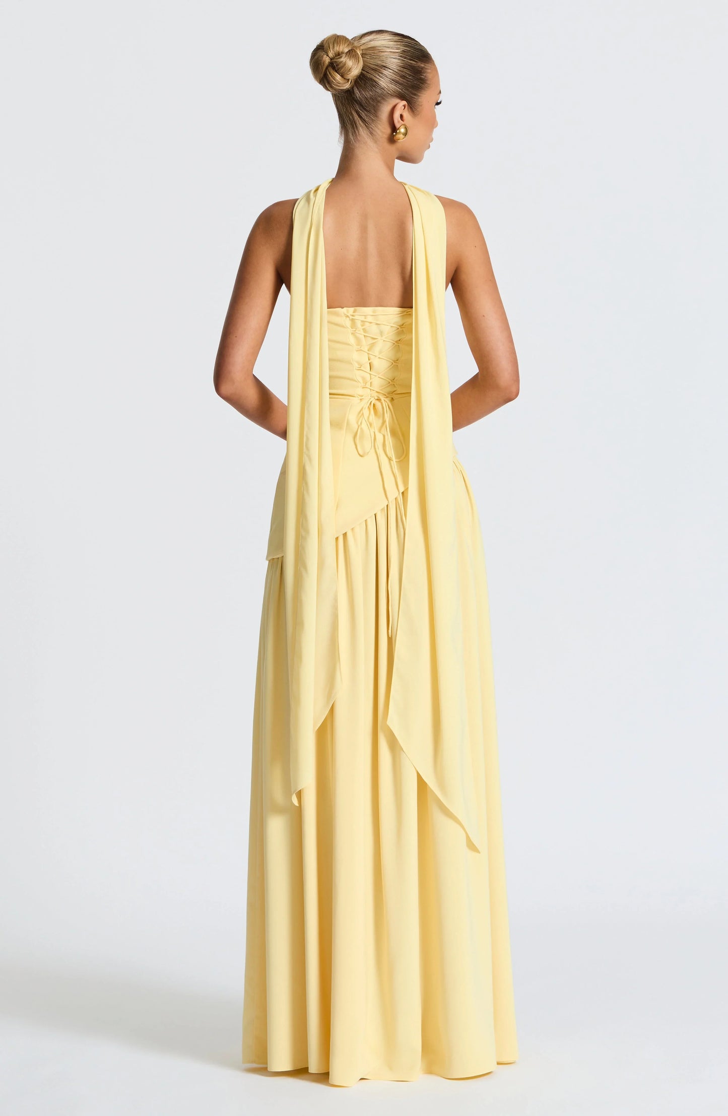 Mackenzie | Women’s corset maxi dress with high slit