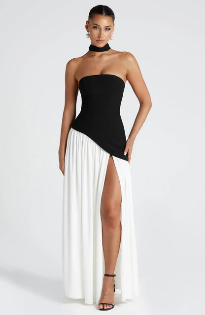 Mackenzie | Women’s corset maxi dress with high slit