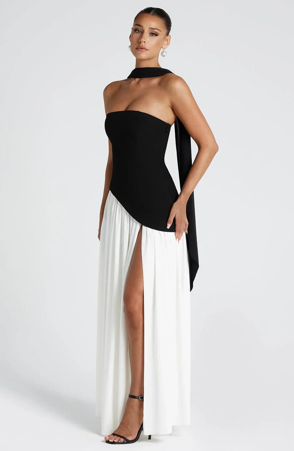 Mackenzie | Women’s corset maxi dress with high slit