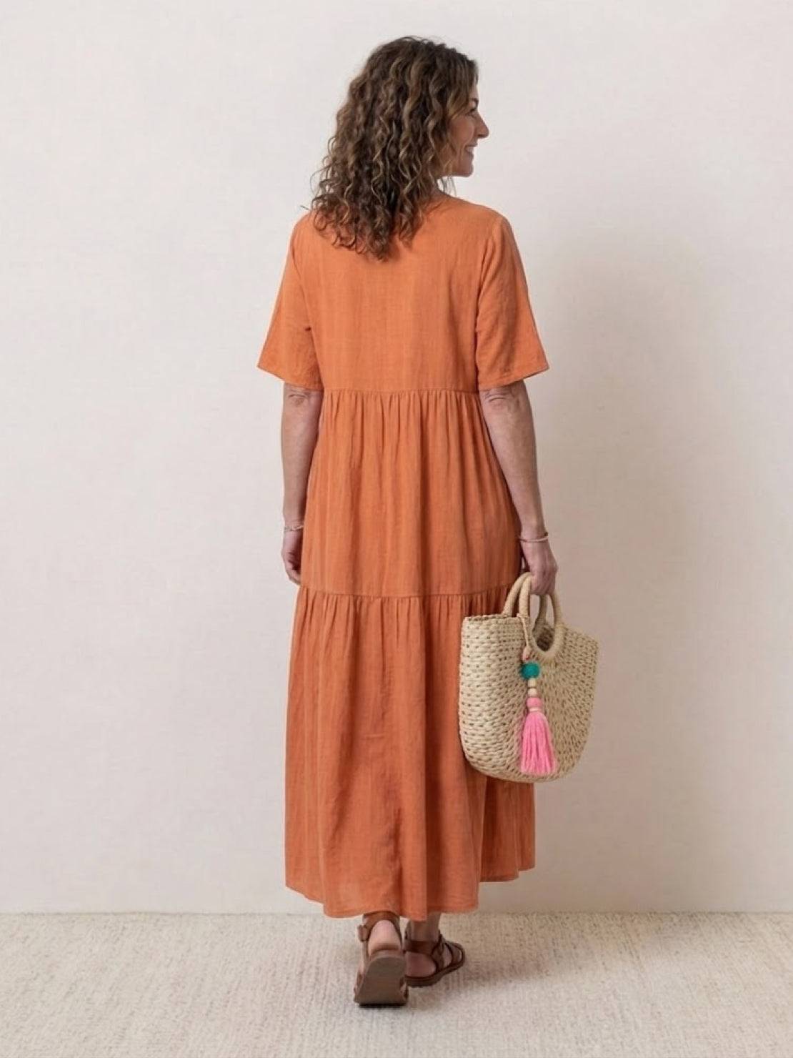 Stella | Women’s Maxi Dress with Boho V Neck Tiered