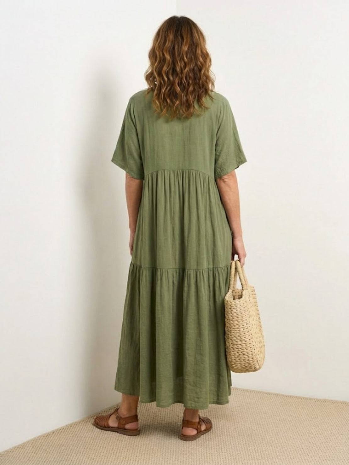 Stella | Women’s Maxi Dress with Boho V Neck Tiered