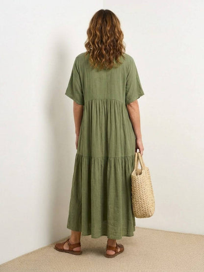 Stella | Women’s Maxi Dress with Boho V Neck Tiered