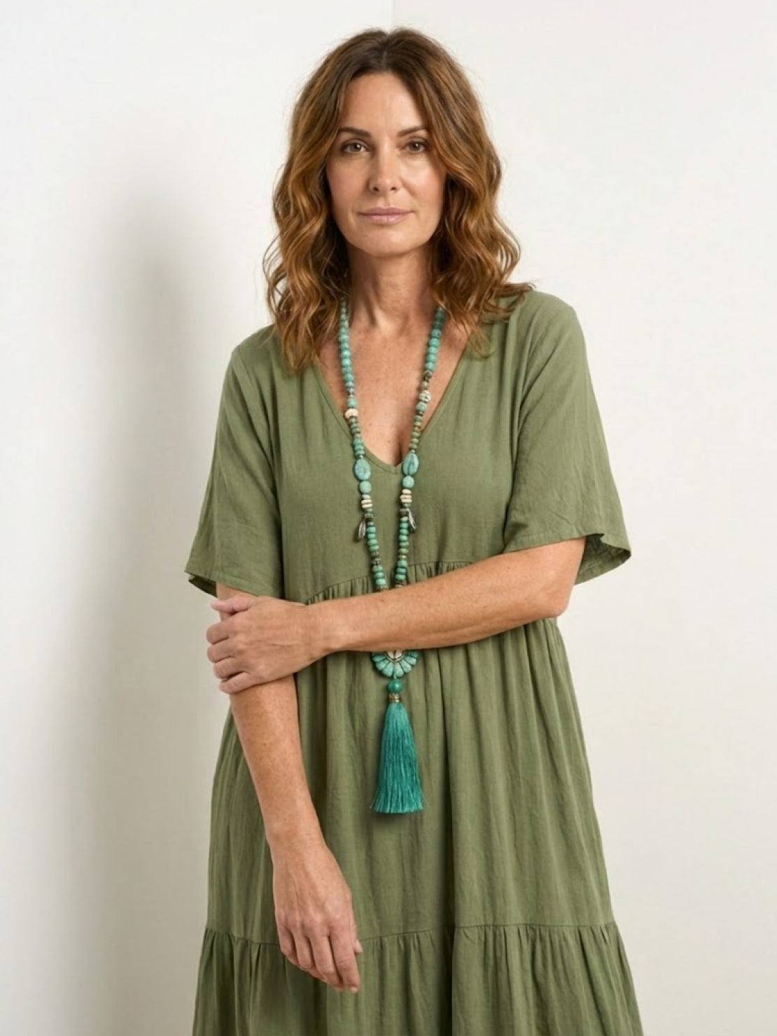 Stella | Women’s Maxi Dress with Boho V Neck Tiered