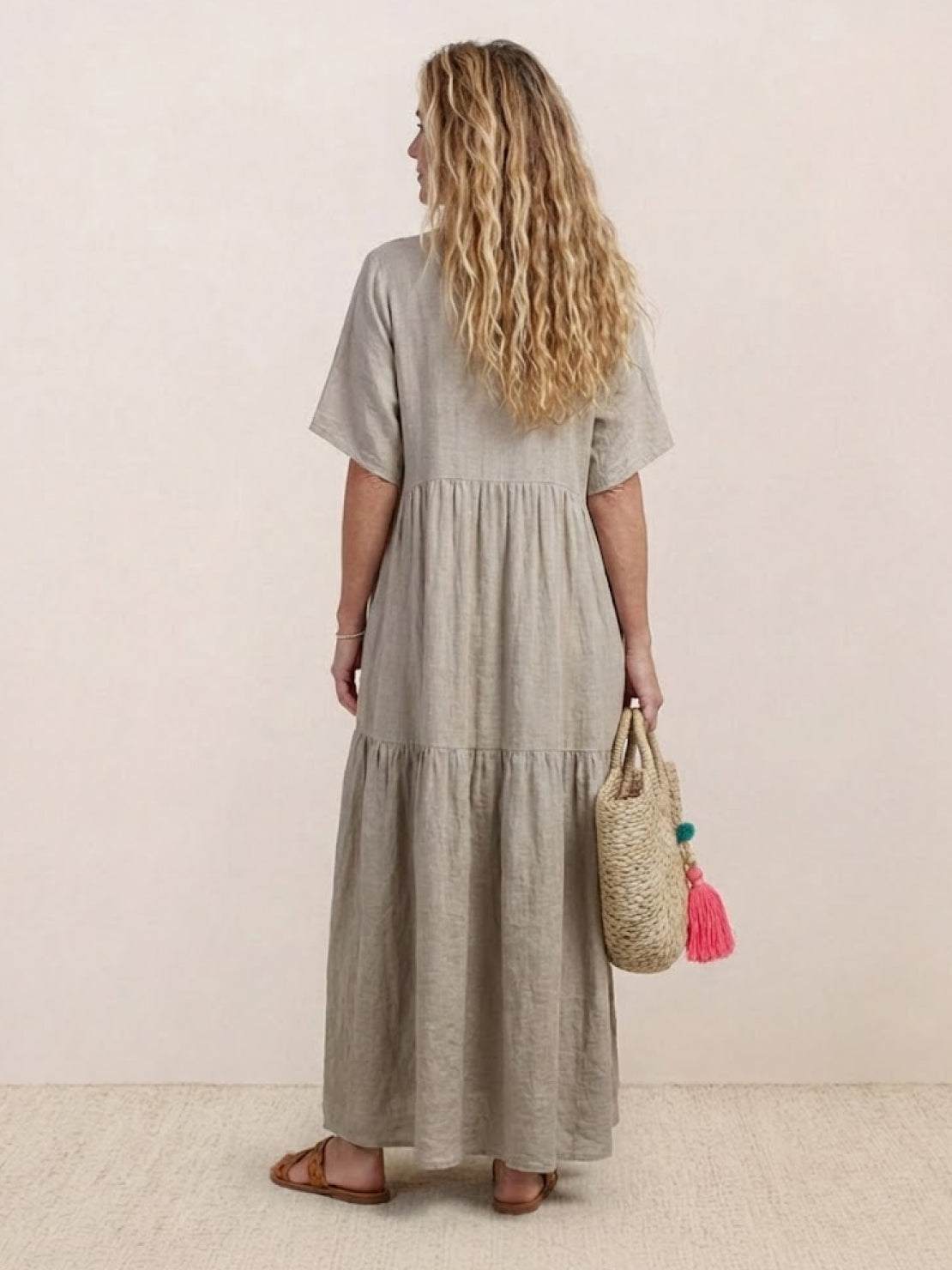 Stella | Women’s Maxi Dress with Boho V Neck Tiered