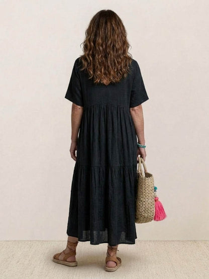 Stella | Women’s Maxi Dress with Boho V Neck Tiered
