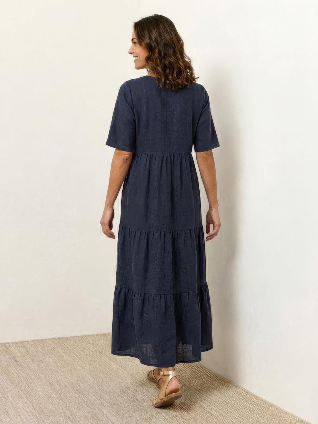 Stella | Women’s Maxi Dress with Boho V Neck Tiered