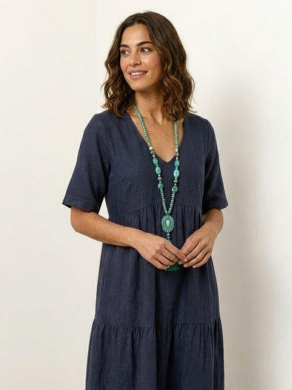 Stella | Women’s Maxi Dress with Boho V Neck Tiered