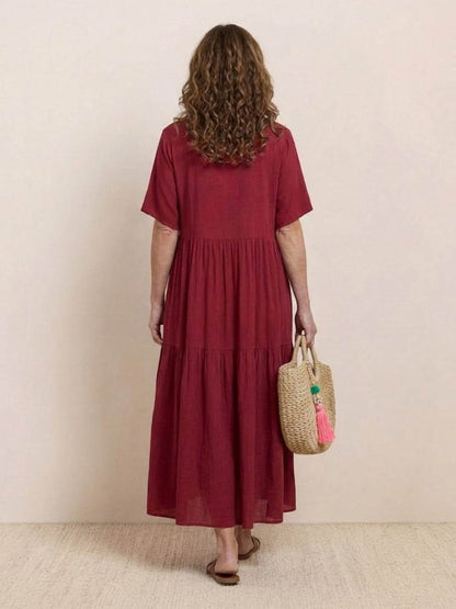 Stella | Women’s Maxi Dress with Boho V Neck Tiered