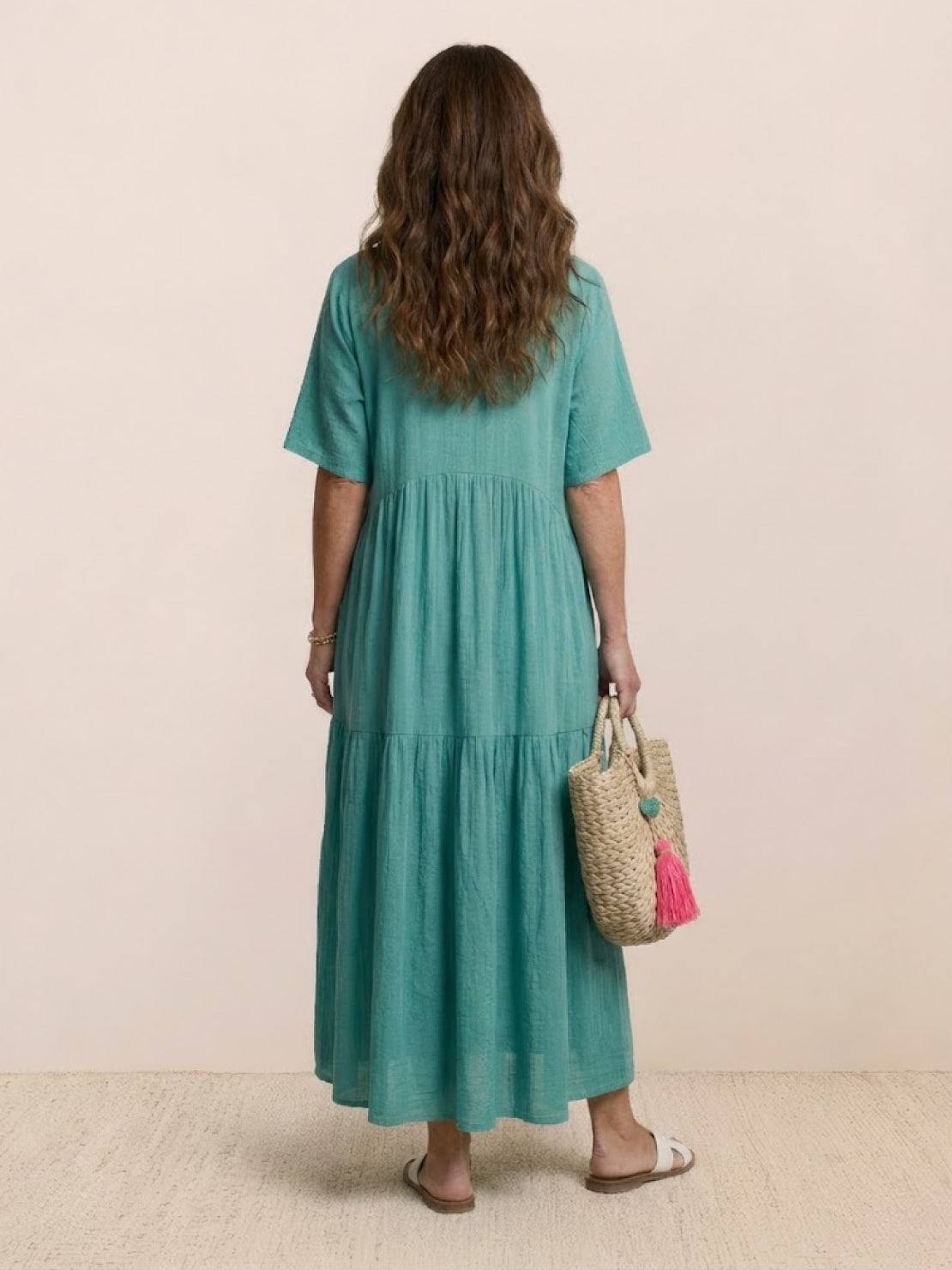 Stella | Women’s Maxi Dress with Boho V Neck Tiered
