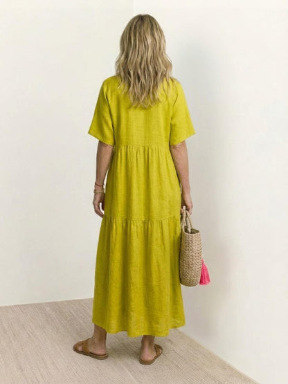 Stella | Women’s Maxi Dress with Boho V Neck Tiered