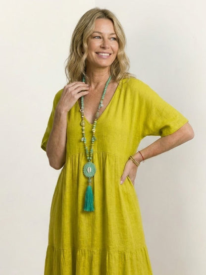 Stella | Women’s Maxi Dress with Boho V Neck Tiered
