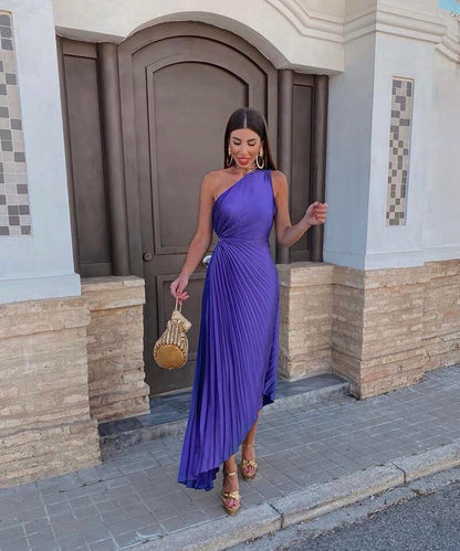 Claire | Women’s Wedding Guest Dress with One Shoulder Asymmetrical Hem