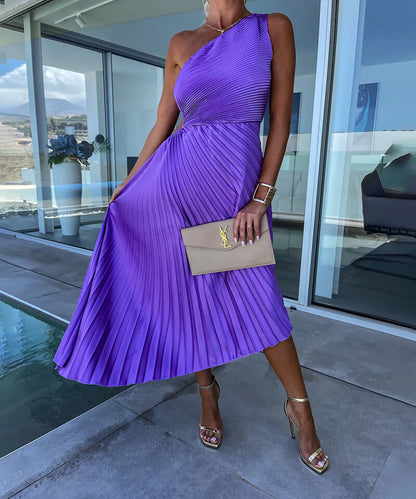 Claire | Women’s Wedding Guest Dress with One Shoulder Asymmetrical Hem